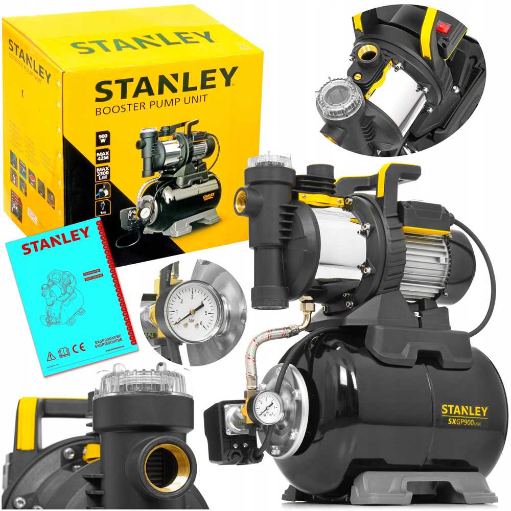Stanley pompa hydrofor do wody czystej 900w 42m 24l stanley