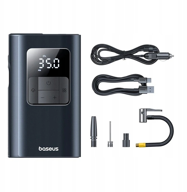 „Baseus PrimeTrip VA1“ padangų kompresorius 2in1 (žibintuvėlis) 6000 mAh 75W juodas
