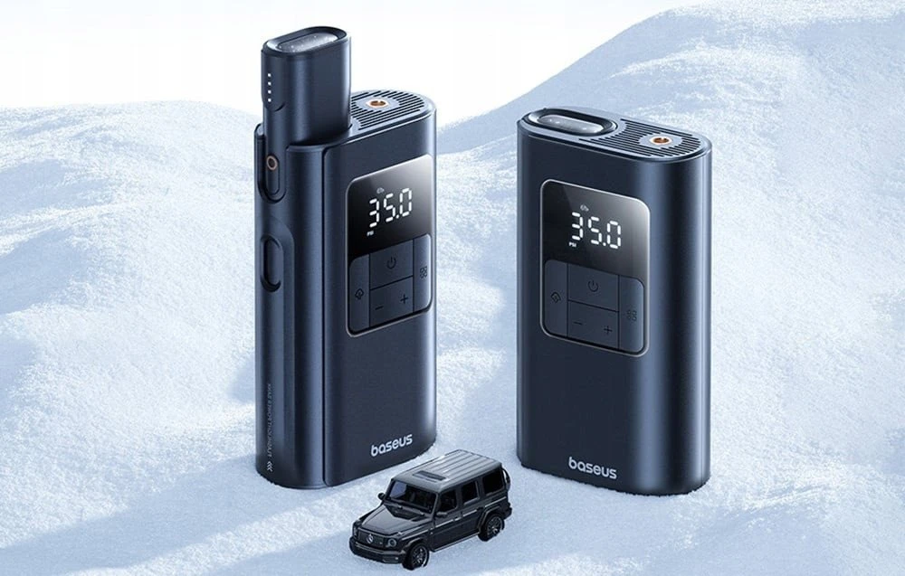 „Baseus PrimeTrip VA1“ padangų kompresorius 2in1 (žibintuvėlis) 6000 mAh 75W juodas