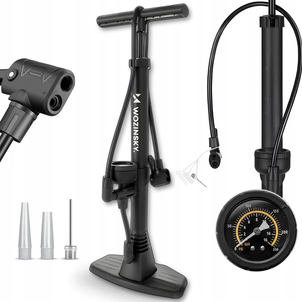 Wozinsky WPR-02 Floor Bicycle Pump - Juodas