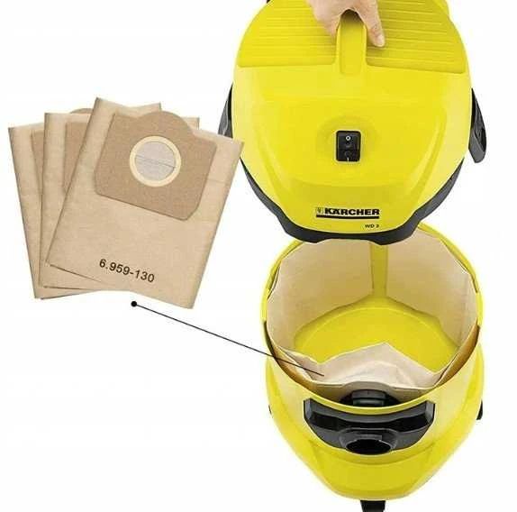 Maišelis Karcher dulkių siurbliui. Popieriniai maišeliai WD3 5 vnt. dulkių siurbliui.