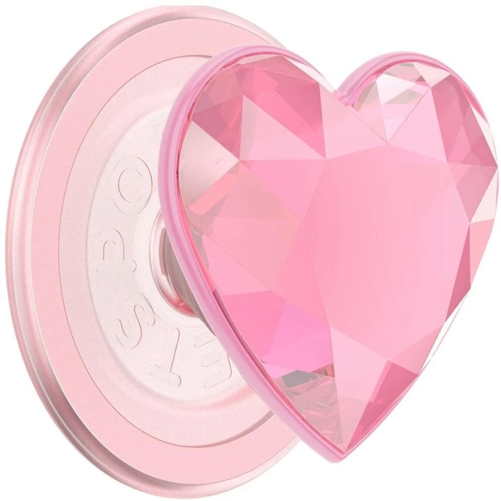 „Popsockets Crystal Heart Grip MagSafe“ telefono laikiklis ir stovas, rožinis