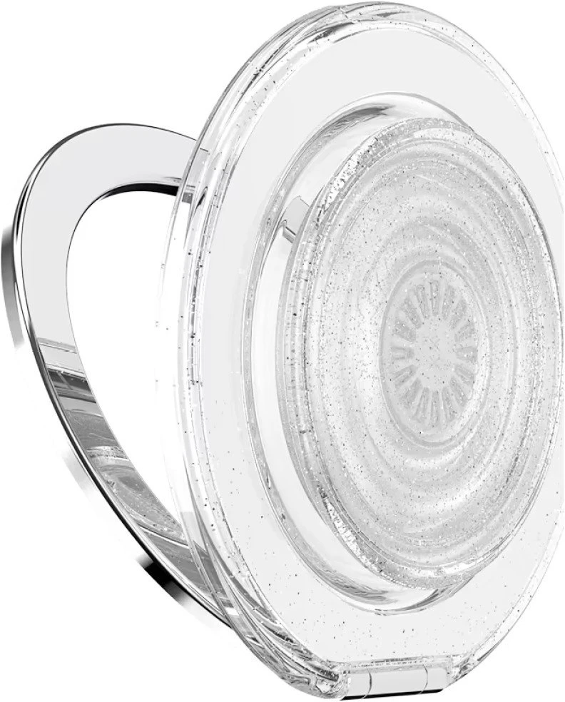 „PopSockets Kick-Out Grip“ blizgučiais aprūpintas „MagSafe“ telefono laikiklis ir stovas