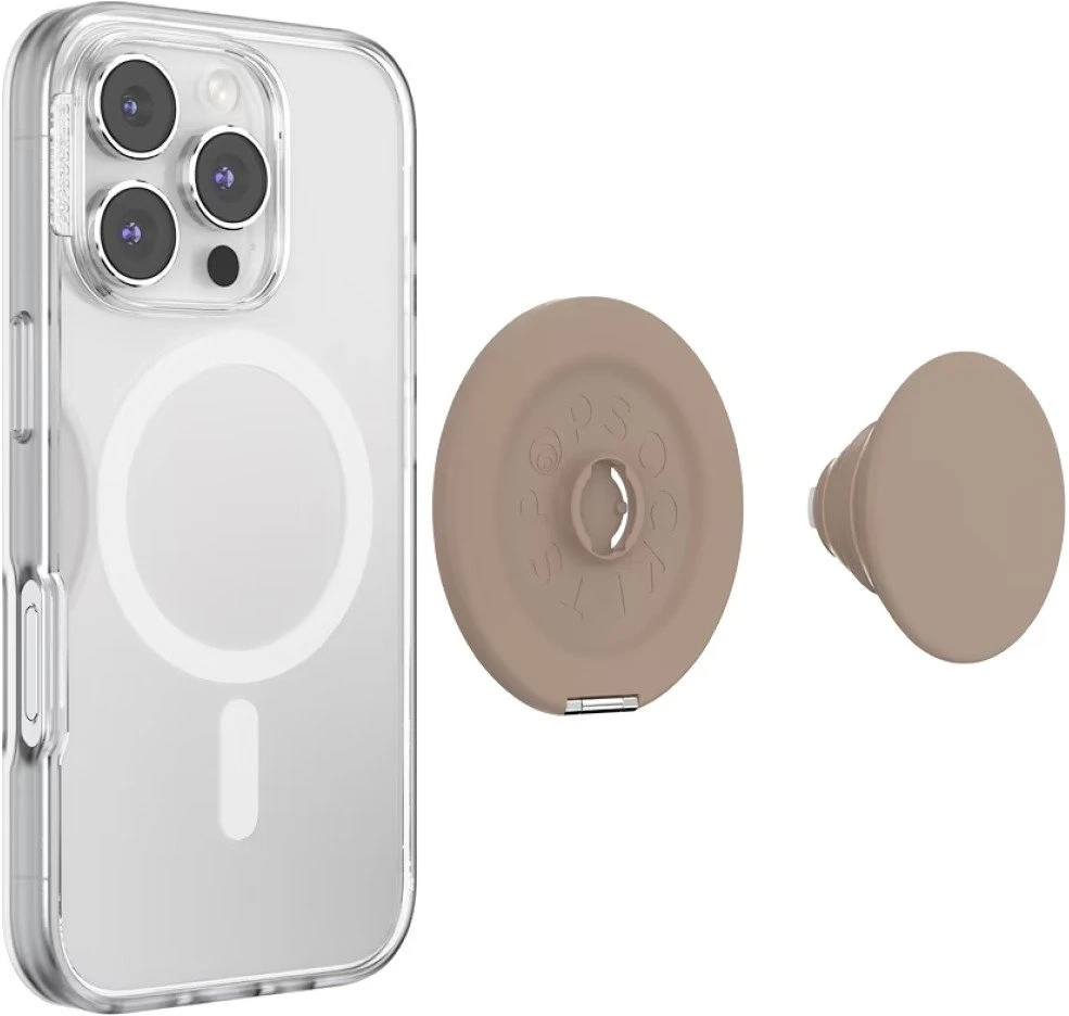 PopSockets PopSockets Kick-Out Grip Latte MagSafe uchwyt i podstawka do telefonu smėlio spalva