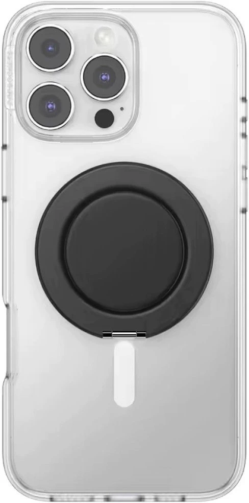 „PopSockets Kick-Out Grip MagSafe“ telefono laikiklis ir stovas, juodas
