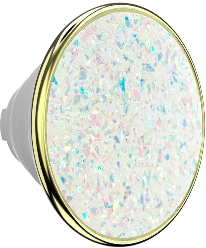 PopSockets PopTop Luxe Enamel Opal telefono laikiklis ir stovas baltas