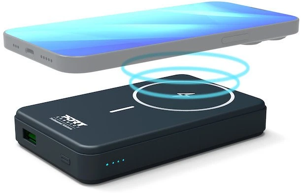 Port Designs PORT CONNECT | Išorinė USB-C baterija PD, belaidis Qi2 | 10000 mAh | Mėlyna