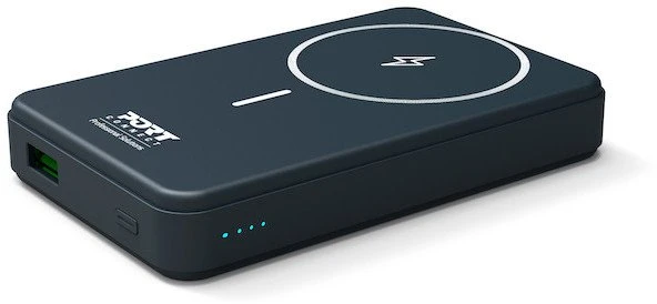 Port Designs PORT CONNECT | Išorinė USB-C baterija PD, belaidis Qi2 | 10000 mAh | Mėlyna