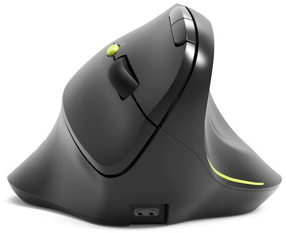 Port Designs PORT CONNECT Ergo Soft COLLECTION, belaidė pelė, USB-A/Bluetooth, 2.4GHz, 1600DPI, juodos spalvos