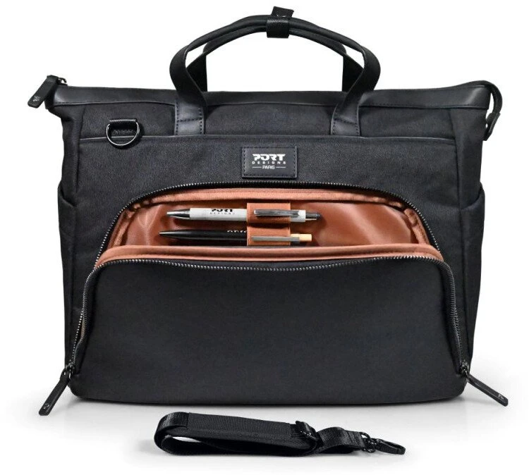 PORT DESIGNS Muse Signature ECO nešiojamojo kompiuterio krepšys 16”, su kišene, Juodas