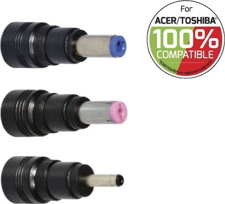 PORT CONNECT universalus maitinimo adapteris Acer & Toshiba nešiojamiesiems kompiuteriams 65-90W