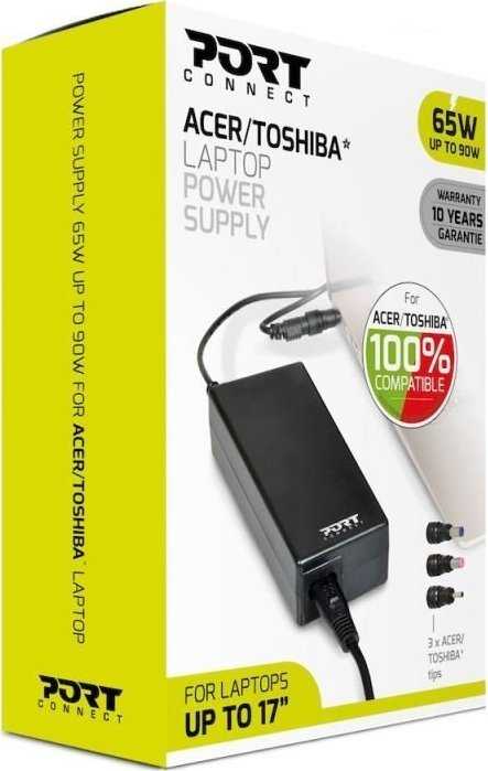 PORT CONNECT universalus maitinimo adapteris Acer & Toshiba nešiojamiesiems kompiuteriams 65-90W