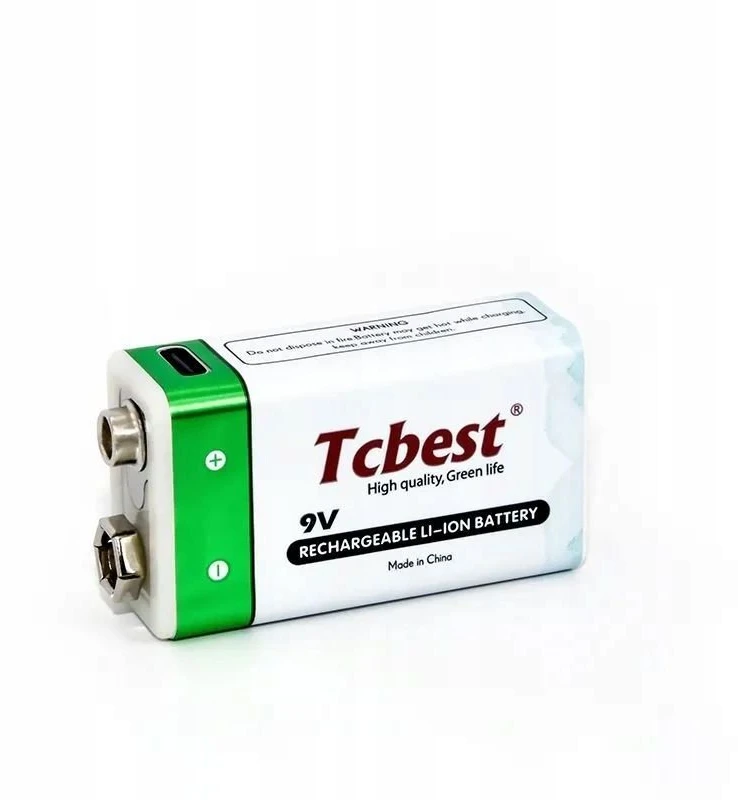 Port Įkraunamas ličio jonų akumuliatorius 9v R9 1000mah įkrovimo prievadas USB-C tipo C Tcbest / USB-C 9v