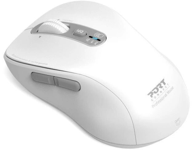 „Port Designs PORT CONNECT EXPERT“, „Bluetooth“ ir 2,4 GHz belaidė įkraunama pelė, USB-C, Baltas