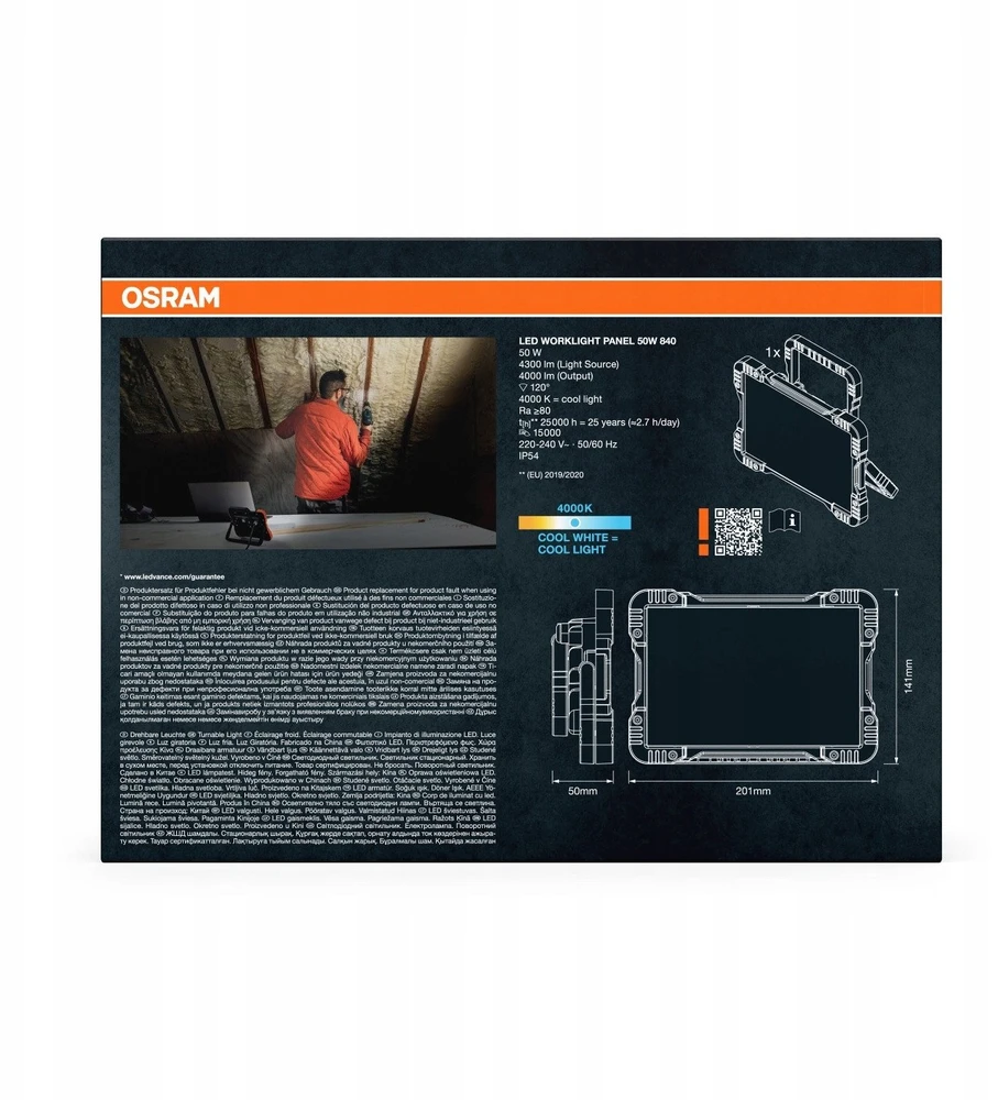 Prožektorius Osram, 50 W, 4300 lm, 4000 °K, IP20
