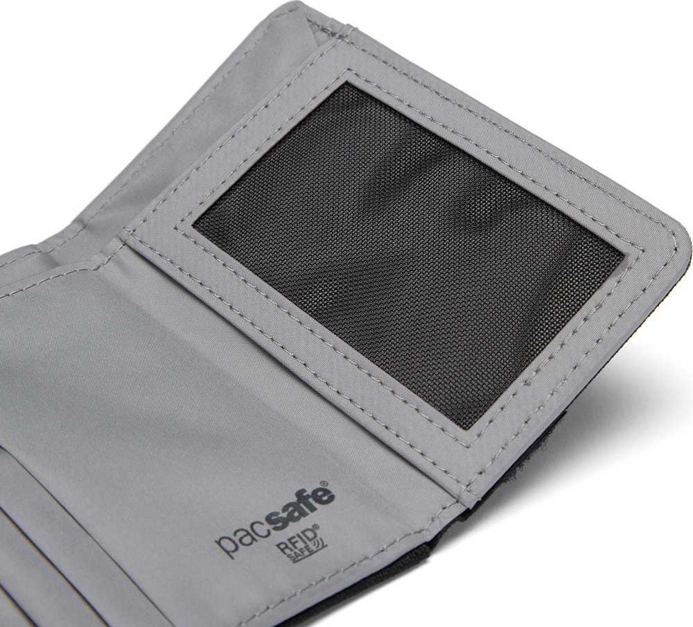 „Pacsafe“ RFID sulankstoma piniginė – juoda