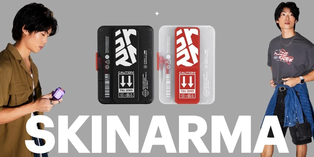 Dėklas Wallet Skinarma Mirage Phaze Magnetic Grip Stand juodos spalvos
