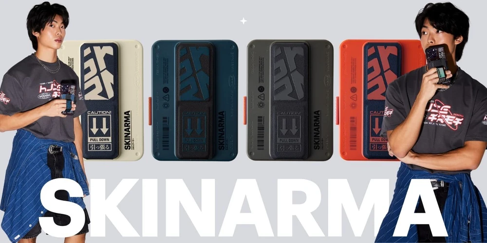 Dėklas Piniginė „Skinarma Mirage Spunk“ su magnetiniu laikiklio stovu dramblio kaulo spalvos