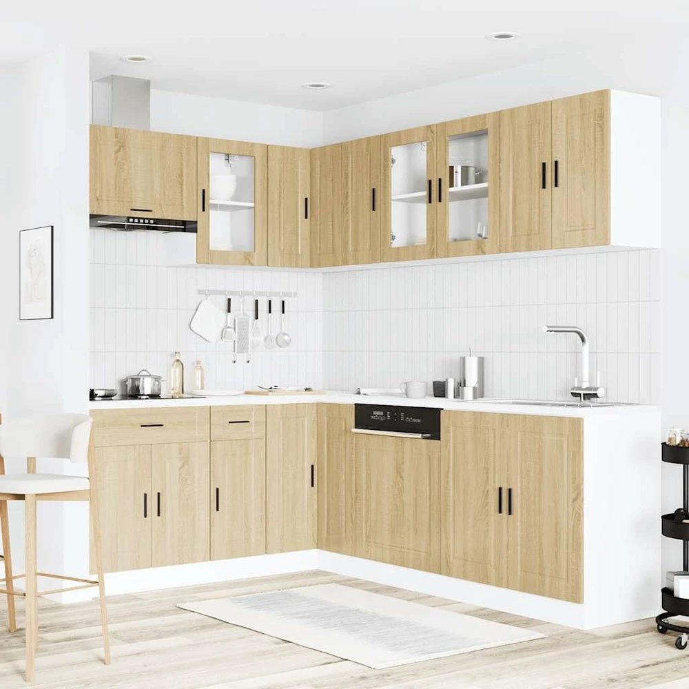 Virtuvinių spintelių komplektas, 11 dalių, Porto, ąžuolo