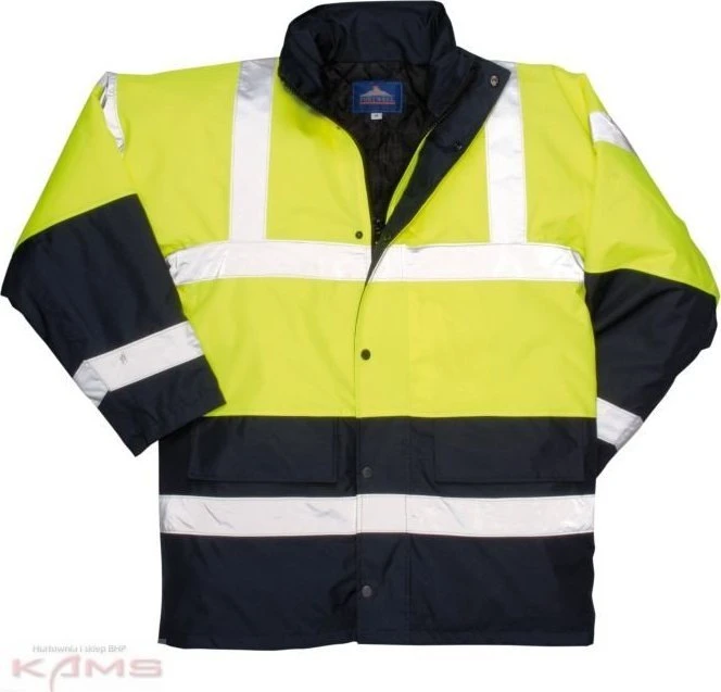 Gero matomumo kontrastinga PORTWEST S466 kelininko striukė, Dydis: M, Pw spalvos: Geltona/Juodas