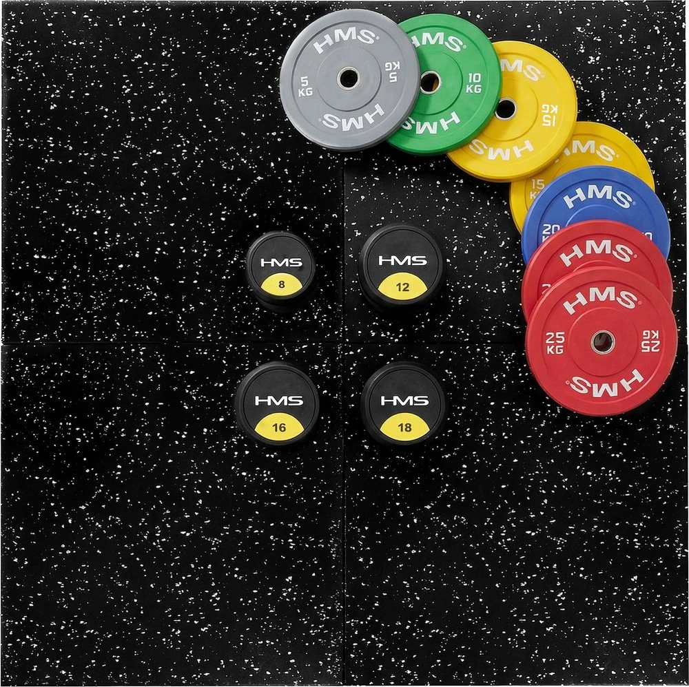 HMS POS25 PODŁOGA GUMOWA POD SPRZĘT FITNESS Juodas/Baltas HMS