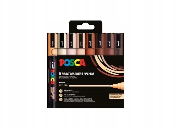 Dažų žymeklis POSCA PC-5M 8 vnt. Portretinių spalvų