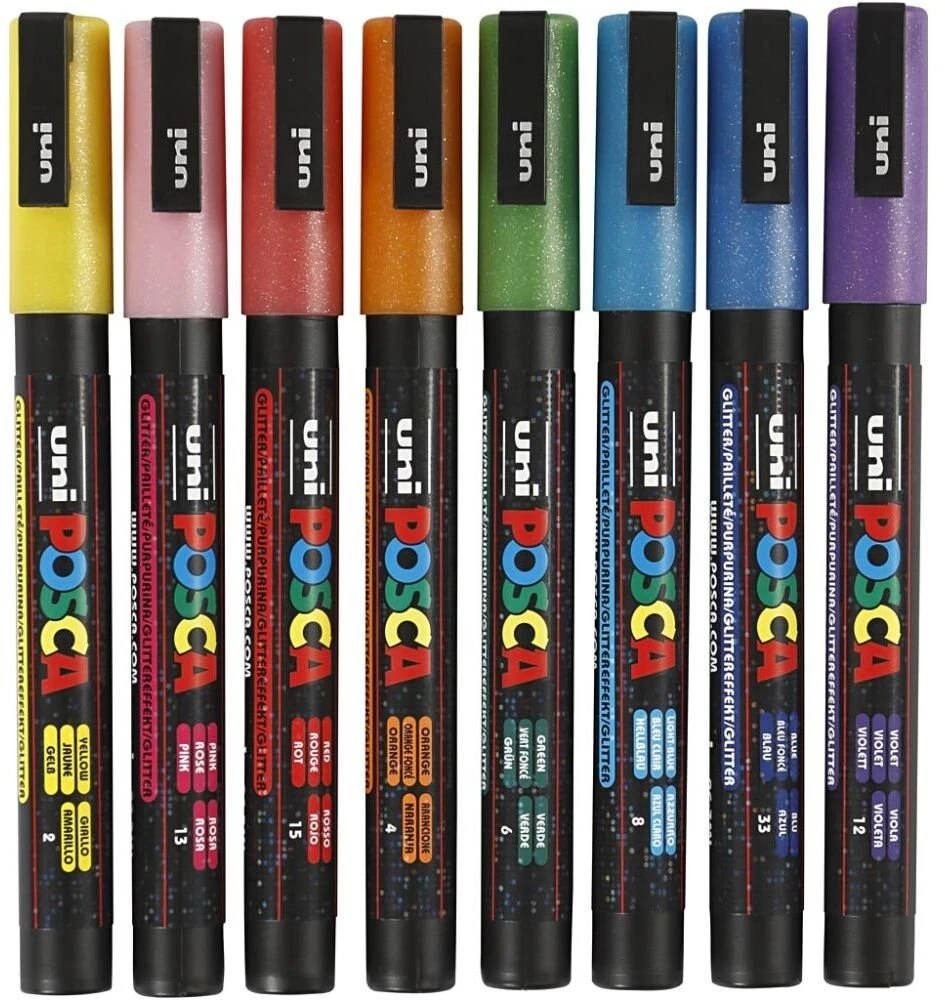 Posca - Ploni galiukai - Žvilgančios spalvos, 8 vnt. (401661)