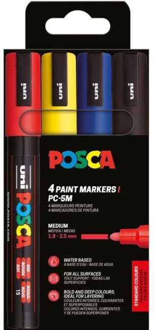 Posca POSCA PC-5M 4stk Basis Farver