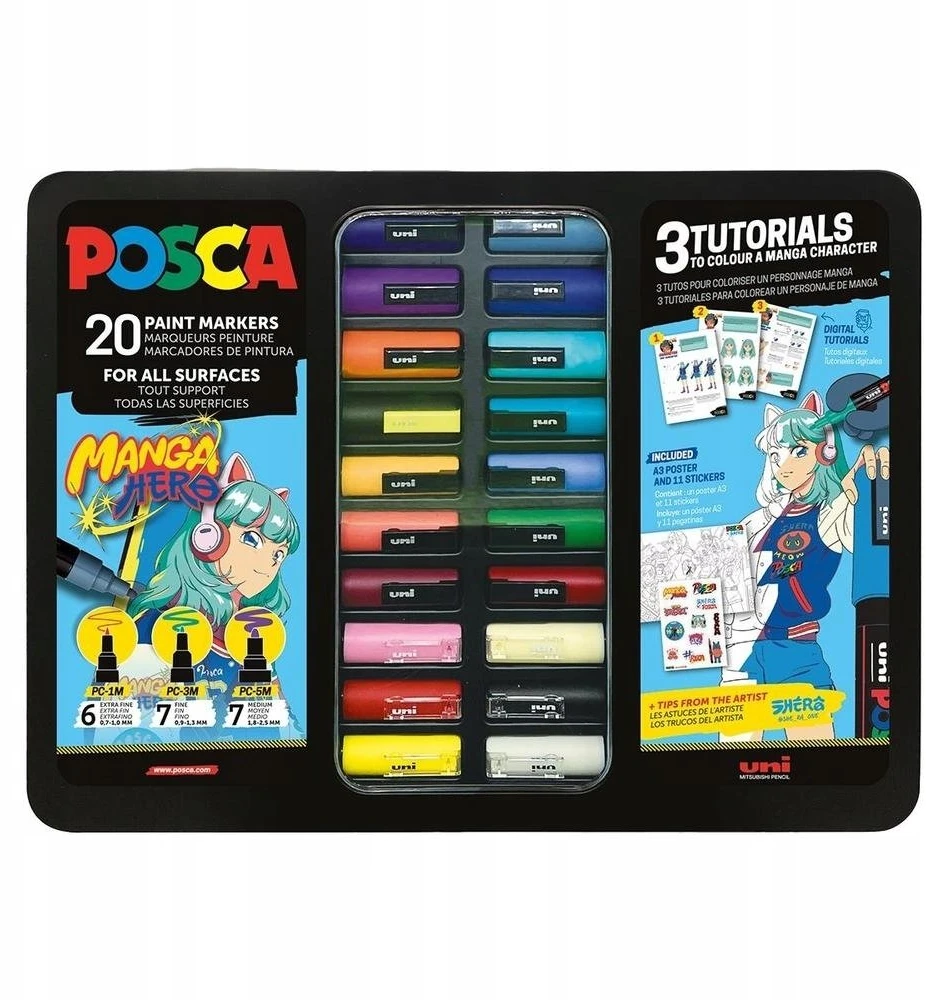 „Posca“ – metalinė skarda – „Manga Hero“, 20 vnt (401537)