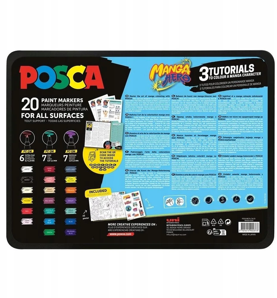 „Posca“ – metalinė skarda – „Manga Hero“, 20 vnt (401537)