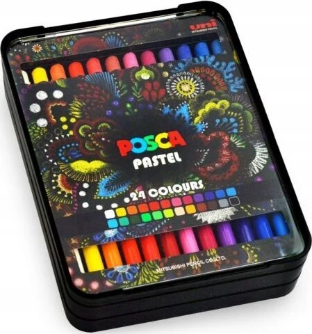 Posca - Pastelinės kreidelės - Ryškios ir intensyvios spalvos, 24 vnt. (402022)