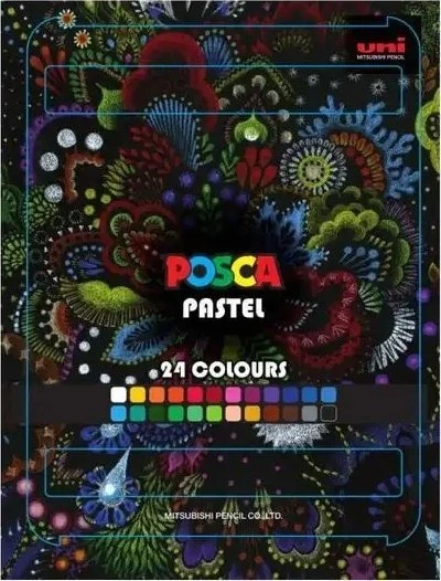 Posca - Pastelinės kreidelės - Ryškios ir intensyvios spalvos, 24 vnt. (402022)