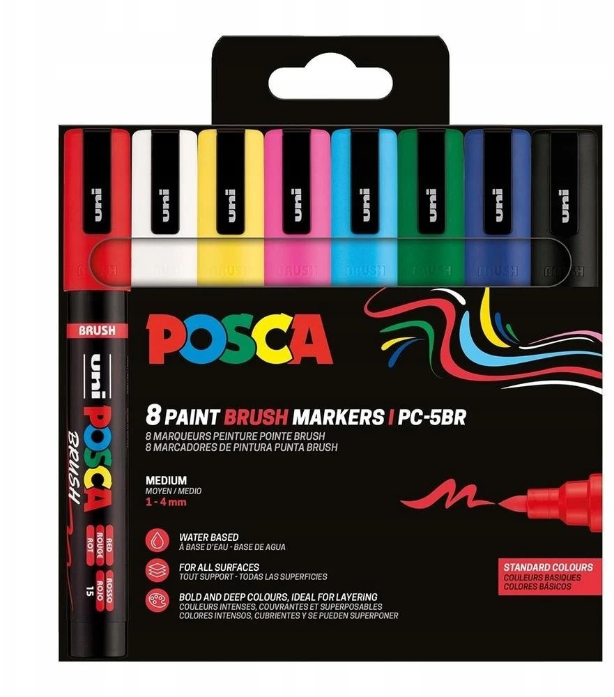 Posca - Šepetėlių PC-5BR rinkinys, 8 vnt. (401676)