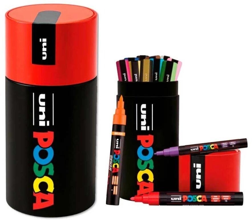 Posca POSCA Shaped metal tin - med 13 vnt. POSCA markeriai