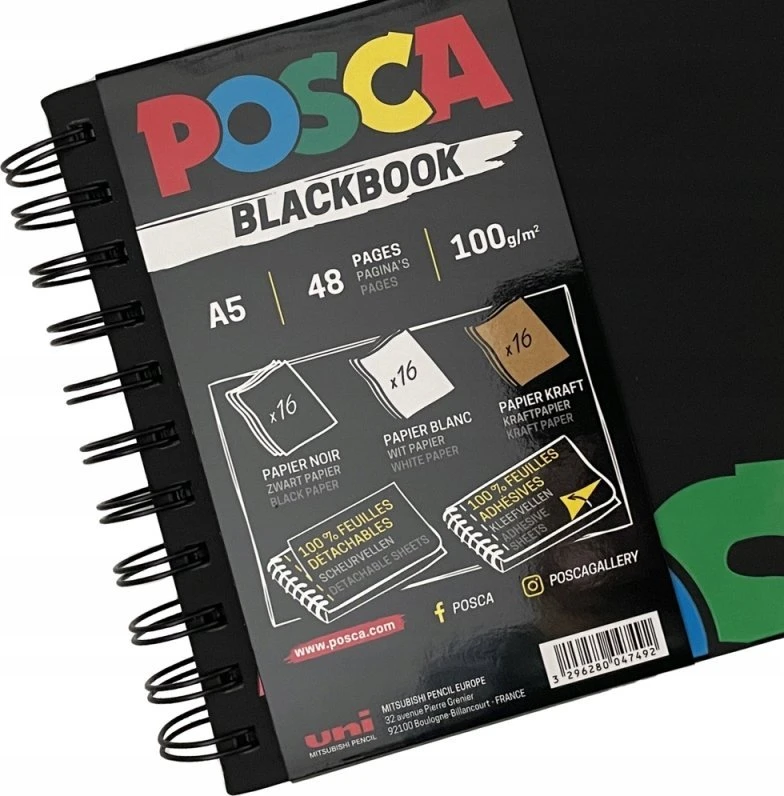 „Posca“ – A5 formato juodasis sąsiuvinis (401855)