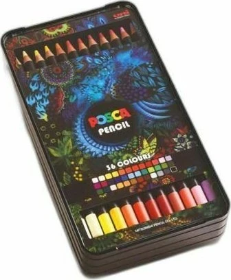 Posca Posca - Spalvoti pieštukai - Ryškios ir intensyvios spalvos (36 vnt) (402005)