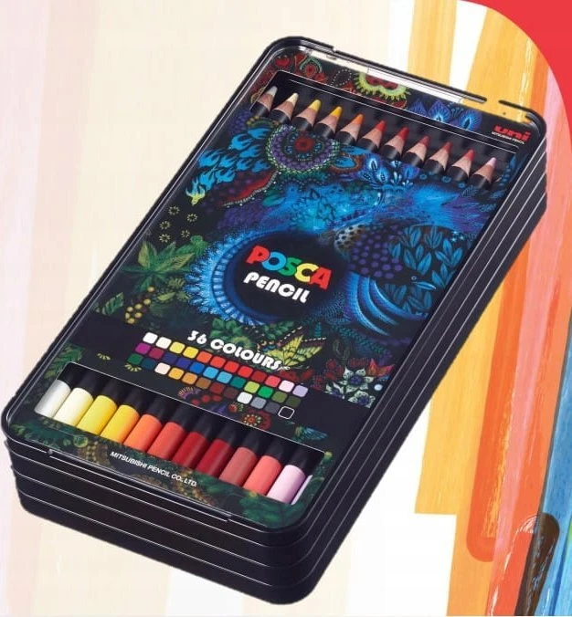 Posca Posca - Spalvoti pieštukai - Ryškios ir intensyvios spalvos (36 vnt) (402005)