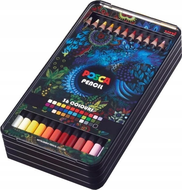 Posca Posca - Spalvoti pieštukai - Ryškios ir intensyvios spalvos (36 vnt) (402005)