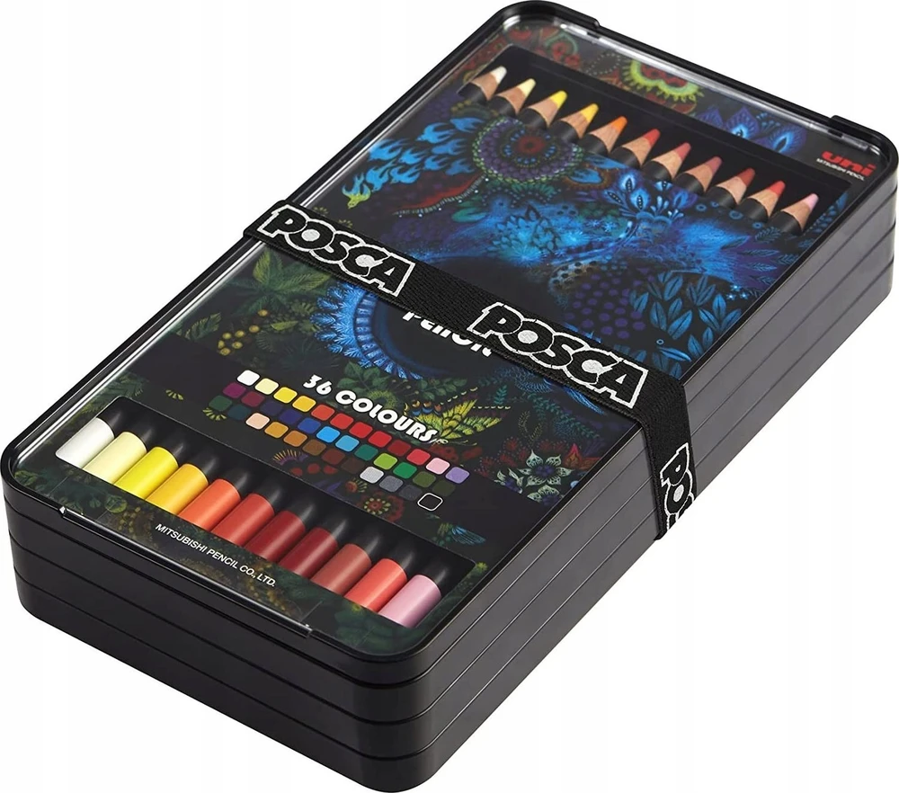 Posca Posca - Spalvoti pieštukai - Ryškios ir intensyvios spalvos (36 vnt) (402005)