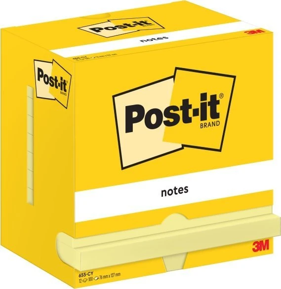 Lipnus lapelis Post-it 3M, 76x127 mm, 12x100 lapų, Geltona