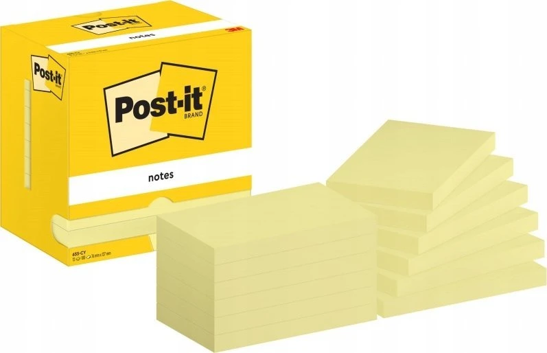 Lipnus lapelis Post-it 3M, 76x127 mm, 12x100 lapų, Geltona
