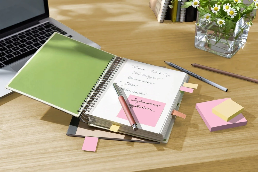 Lipnūs lapeliai 3M Post-it® Recycling Assorted 76mmx76mm 6vnt. po 100 lapelių