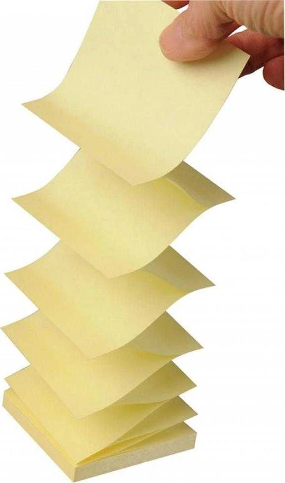 Post-It 3M karteczki samoprzylepne Post-it_ Z-Notes su certyfikatem PEFC Recycled, Geltona, 76x76mm, 6 bloczków po 100 kar