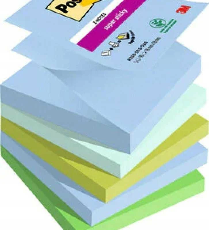 Post-It 3M POST-IT® Super Sticky Z-Notes (R330-5SS-OAS), 76x76mm, 5x90 kortelės.