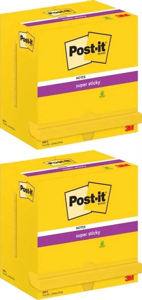 Post-it Super Sticky lapeliai, 12 pakuočių komplektas
