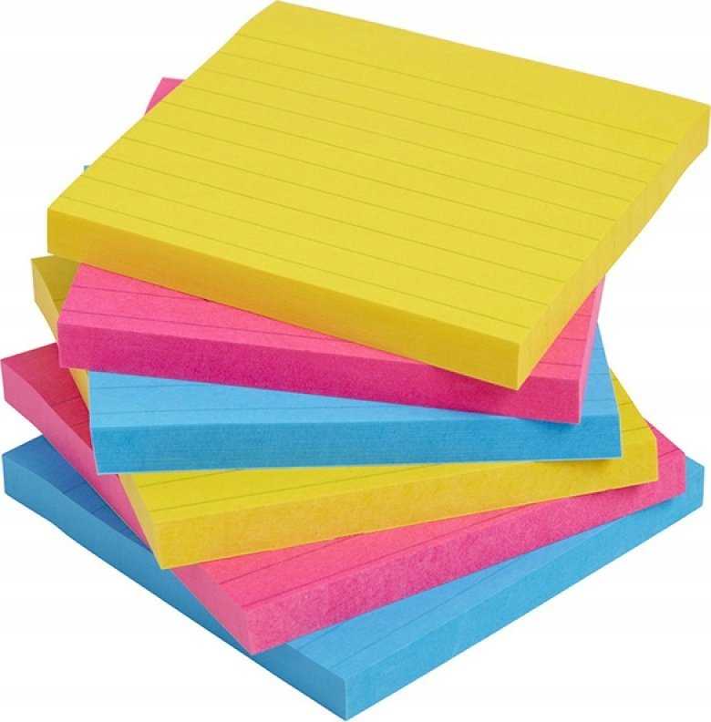 Post-It 3M Post-it® Super Sticky XL, CARNIVAL, su pamušalu, 101x101mm, 6x90 kortelės.