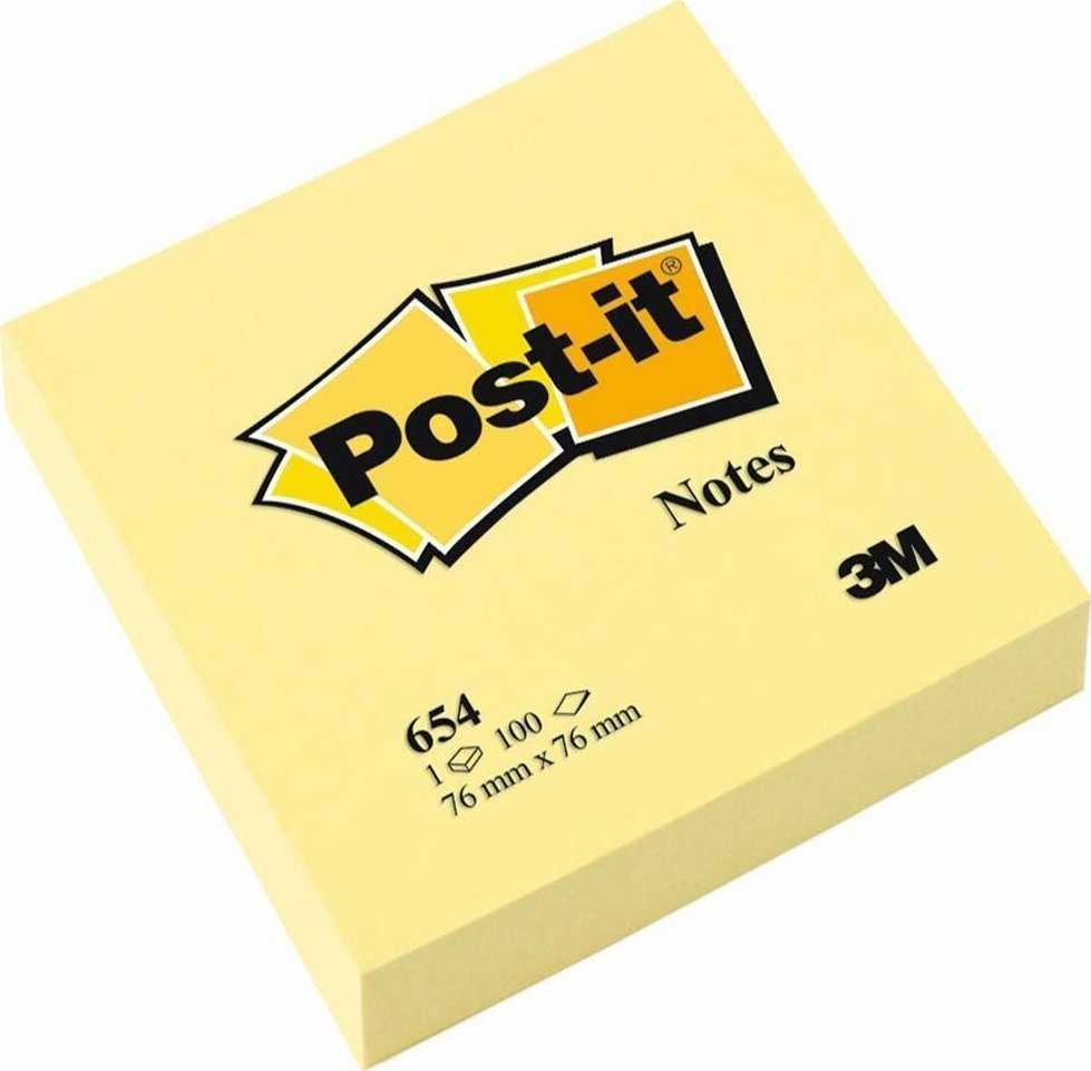 Lipnūs lapeliai Post-it®, 76x 76 mm, 100 lapelių, kanarėlės geltona
