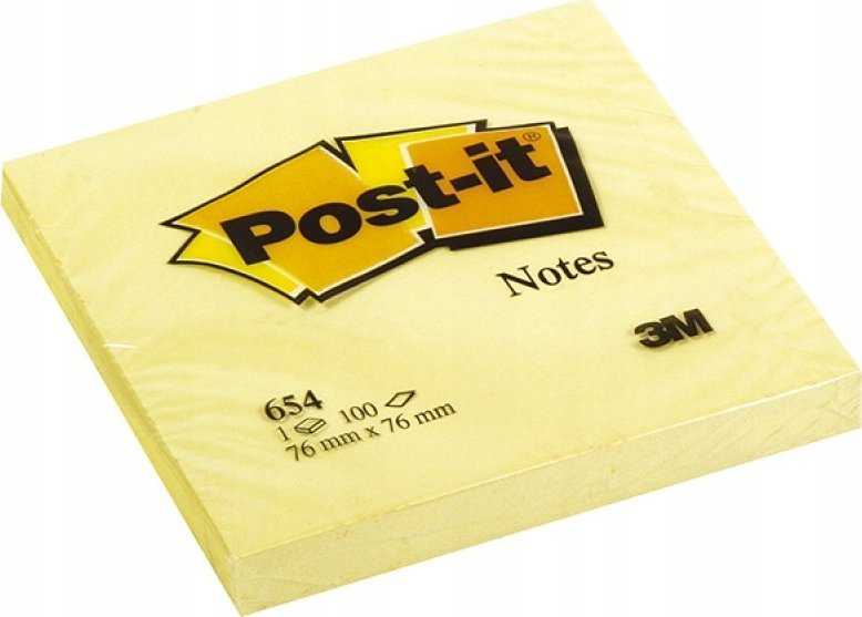 Lipnūs lapeliai Post-it®, 76x 76 mm, 100 lapelių, kanarėlės geltona