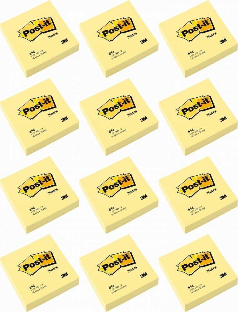 Lipnūs lapeliai Post-it®, 76x 76 mm, 100 lapelių, kanarėlės geltona