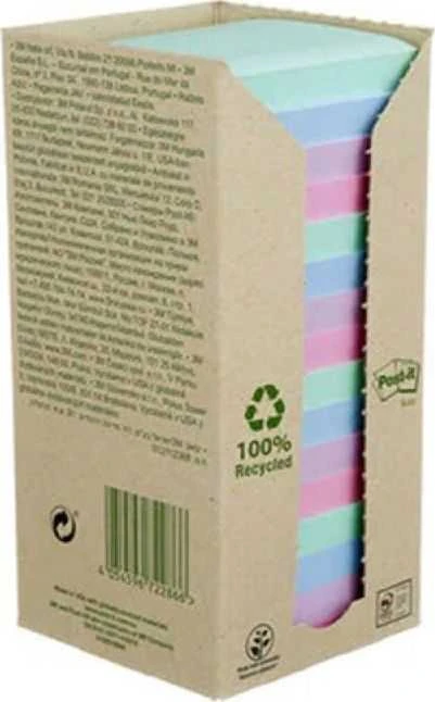 Post-it ekologiški lapeliai kartoninėje dėžutėje